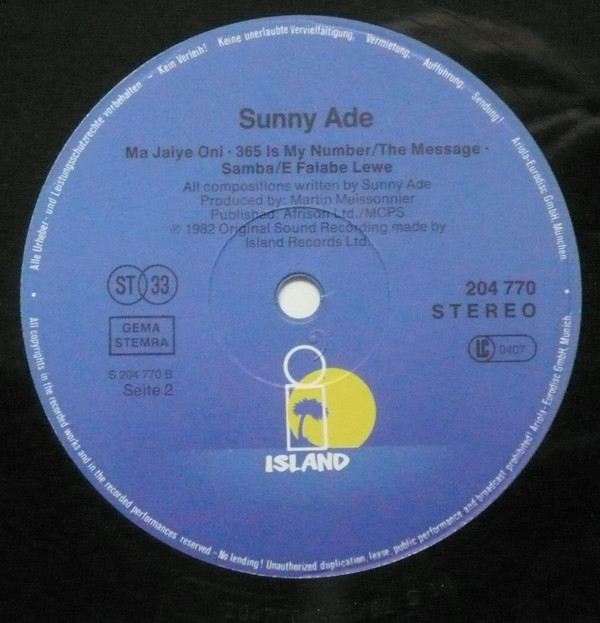 King Sunny Ade & His African Beats - Juju Music | Island Records (204 770) - 4