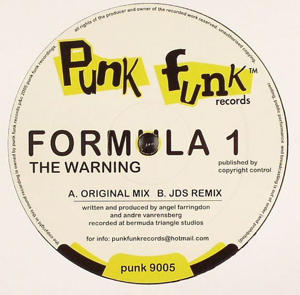 Formula 1 - The Warning | Punk Funk Records (PUNK 9005)