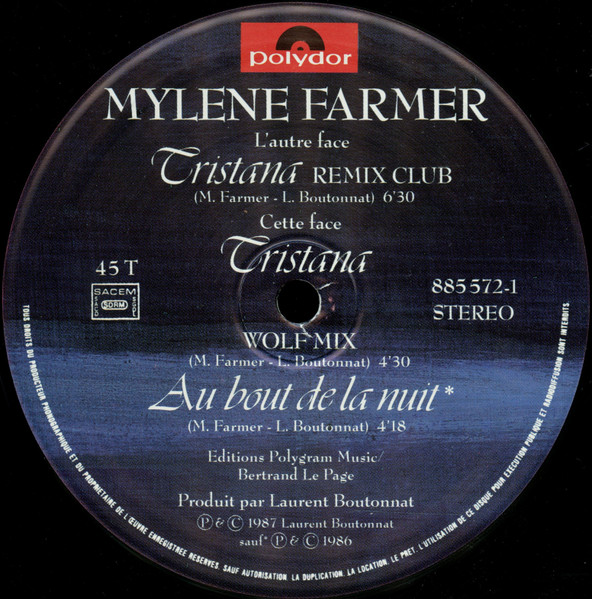 Mylène Farmer - Tristana (DJ Remix) | Polydor (885 572-1) - 4