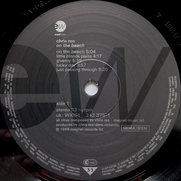 Chris Rea - On The Beach | EastWest (WX 191) - 3
