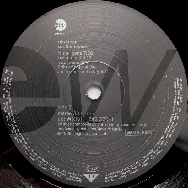 Chris Rea - On The Beach | EastWest (WX 191) - 4
