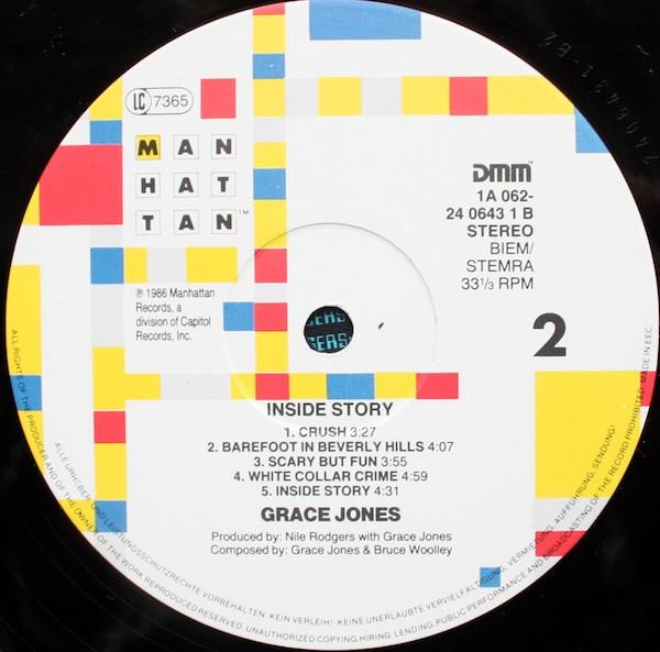 Grace Jones - Inside Story | Manhattan Records (1A 062-24 0643 1) - 3