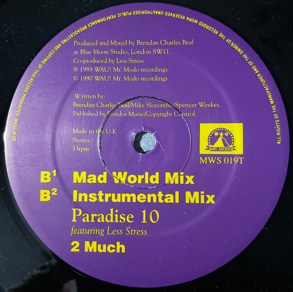 Paradise X - 2 Much | WAU! Mr. Modo Recordings (MWS 019T) - 4