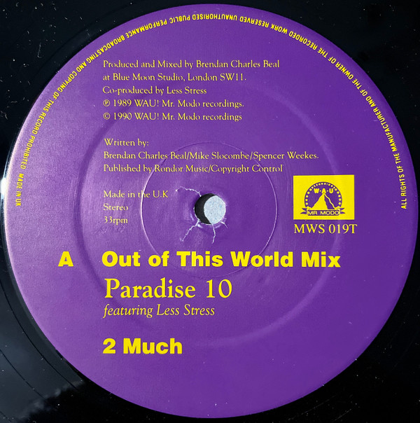 Paradise X - 2 Much | WAU! Mr. Modo Recordings (MWS 019T) - 3