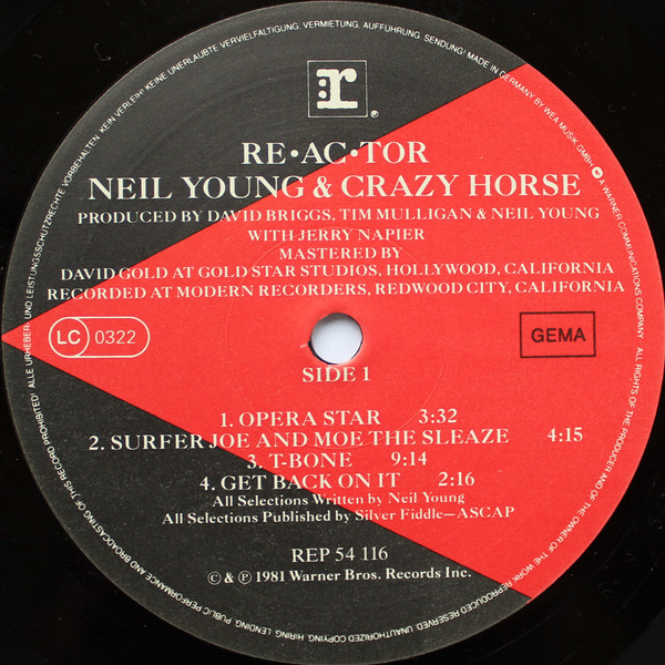 Neil Young & Crazy Horse - Reactor | Reprise Records (REP 54 116) - 2