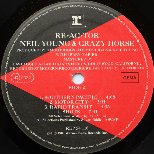 Neil Young & Crazy Horse - Reactor | Reprise Records (REP 54 116) - 3