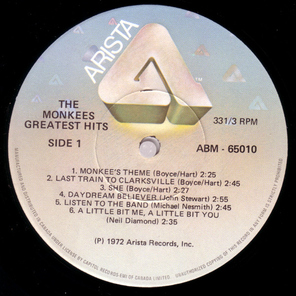 The Monkees - The Monkees Greatest Hits | Arista (ABM 65010) - 3