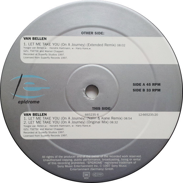 Van Bellen - Let Me Take You (On A Journey) | Epidrome (EPD 665235 6) - 3 Van Bellen - Let Me Take You (On A Journey) | Epidrome (EPD 665235 6) - 3