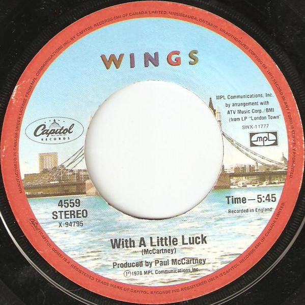 Wings - With A Little Luck | Capitol Records (4559) - main
