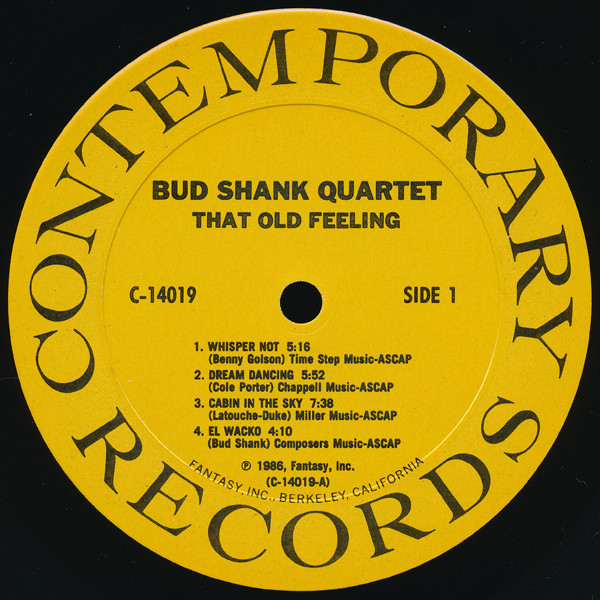 Bud Shank Quartet - That Old Feeling | Contemporary Records (C-14019) - 3