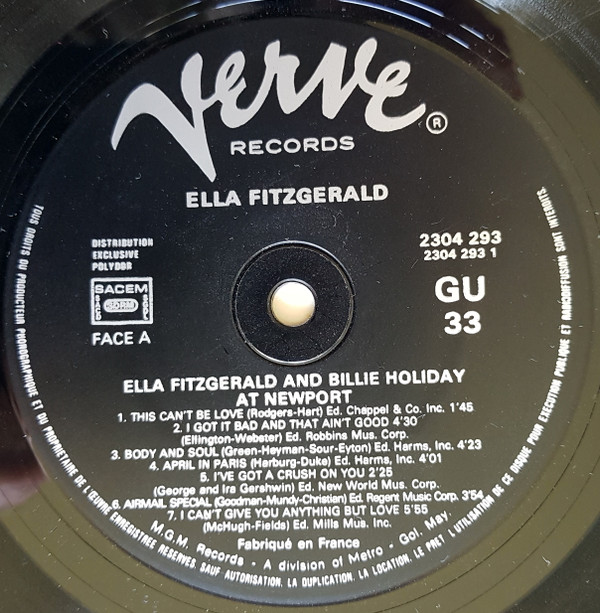 Ella Fitzgerald And Billie Holiday - At Newport | Verve Records (2304 293) - 2