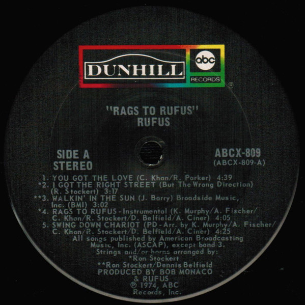 Rufus Featuring Chaka Khan - Rags To Rufus | Dunhill (ABCX-809) - 3 Rufus Featuring Chaka Khan - Rags To Rufus | Dunhill (ABCX-809) - 3