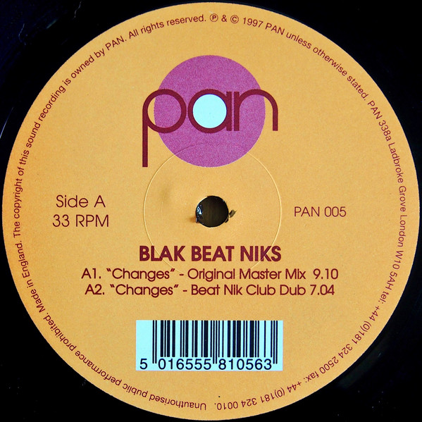 Blak Beat Niks - Changes / Ooohhh | PAN (PAN 005)