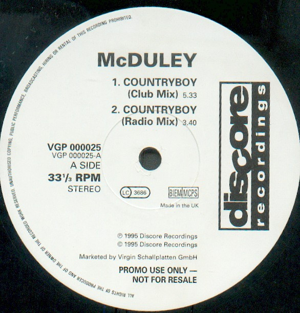 McDuley - Countryboy | Discore Recordings (VGP 000025)
