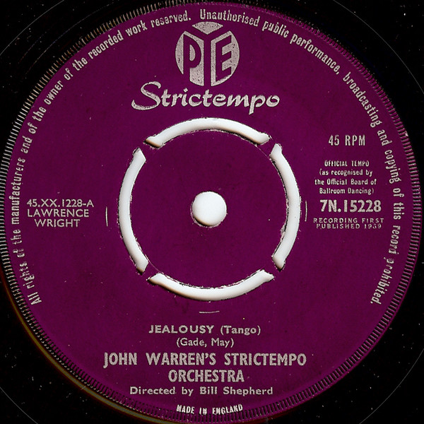 The John Warren Orchestra - Jealousy | Pye Records (7N.15228)