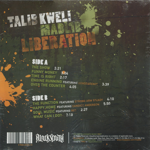 Talib Kweli + Madlib - Liberation | Blacksmith Music (BM 3160-1)
