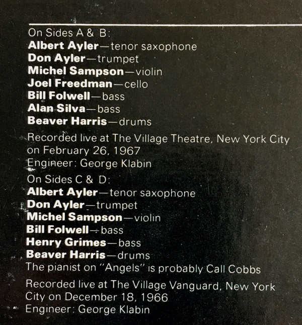Albert Ayler - The Village Concerts | ABC Impulse! (IA-9336/2) - 3