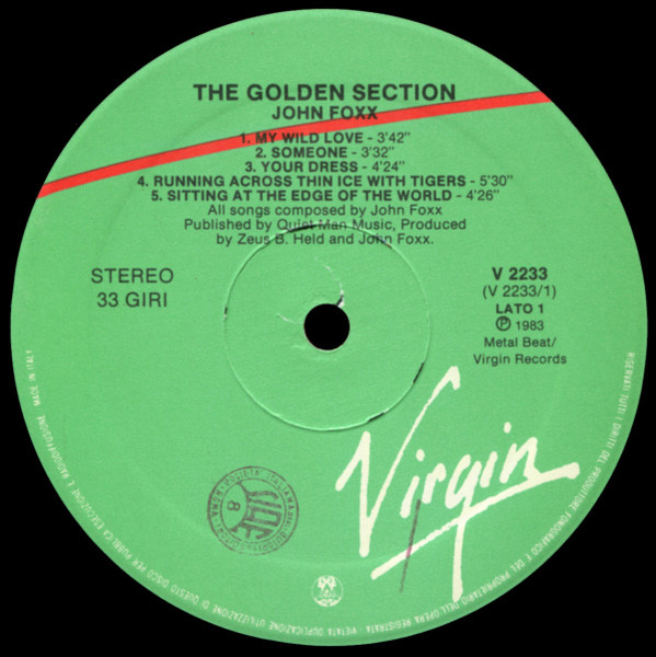 John Foxx - The Golden Section | Virgin (V2233) - 2