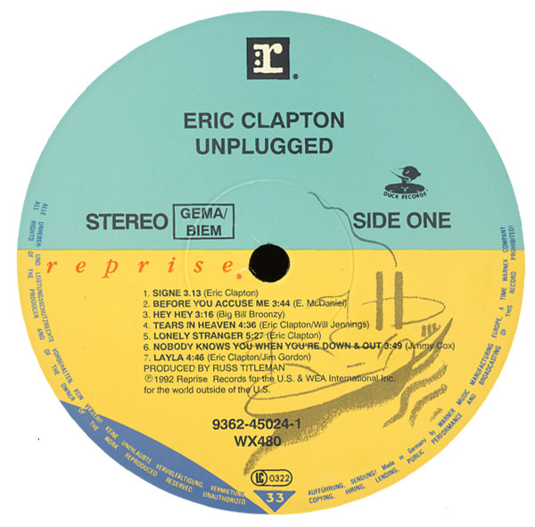 Eric Clapton - Unplugged | Duck Records (9362-45024-1) - 6 Eric Clapton - Unplugged | Duck Records (9362-45024-1) - 6