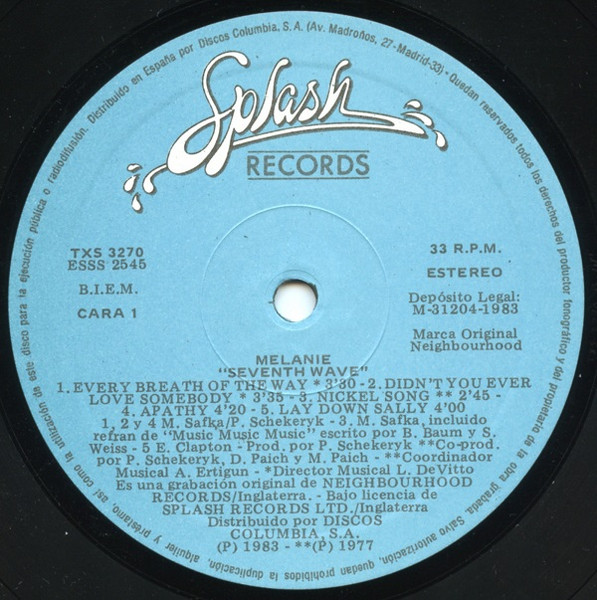 Melanie - Seventh Wave | Splash Records (TXS 3270) - 3