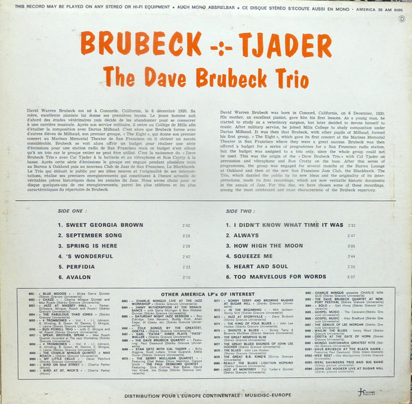 The Dave Brubeck Trio - Brubeck -:- Tjader | America Records (30 AM 6095) - 2