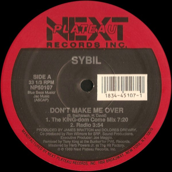 Sybil - Don't Make Me Over / Falling In Love | Next Plateau Records Inc. (NP 50107)