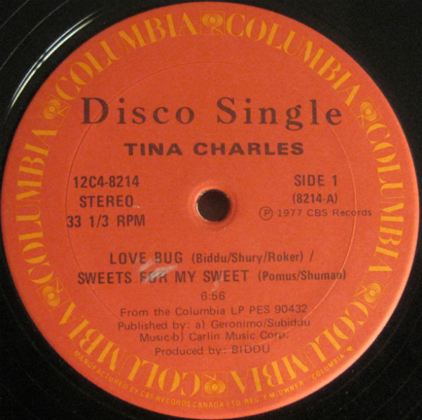 Tina Charles - Love Bug / Sweets For My Sweet / I'll Be Your Light (In Your Moment Of Darkness) | Columbia (12C4-8214)