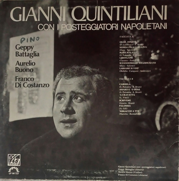 Gianni Quintiliani Con I I Posteggiatori Napoletani - Gianni Quintiliani Con I Posteggiatori Napoletani | Vis Radio (LP IM 727) - 2