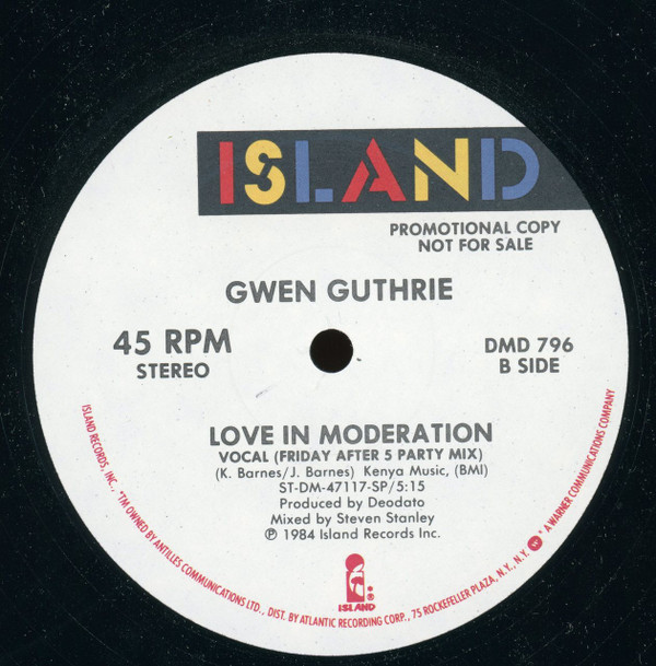 Gwen Guthrie - Love In Moderation | Island Records (DMD 796)