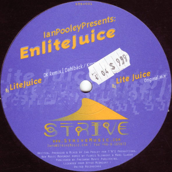 Ian Pooley Presents Bluelite - Enlite Juice | Strive (STR-001) - 2 Ian Pooley Presents Bluelite - Enlite Juice | Strive (STR-001) - 2