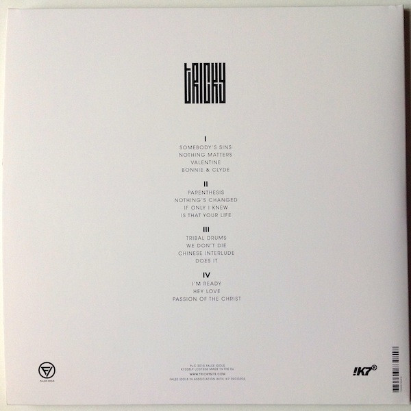 Tricky - False Idols | !K7 Records (K7308LP) - 3 Tricky - False Idols | !K7 Records (K7308LP) - 3