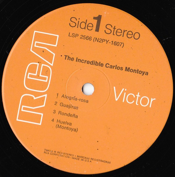 Carlos Montoya - The Incredible Carlos Montoya - Gala New York Town Hall - Sold Out | RCA Victor (LSP 2566) - 3