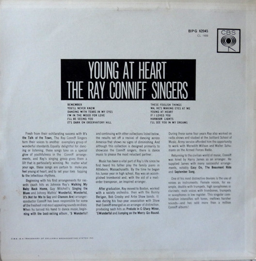 Ray Conniff And The Singers - Young At Heart | CBS (BPG 62045) - 2