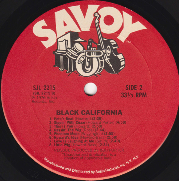 Sonny Criss , Slim Gaillard , Roy Porter Big Band With Eric Dolphy , Helen Humes , Harold Land , Hampton Hawes , Art Pepper - Black California (The Savoy Sessions) | Savoy Records (SJL 2215) - 3 Sonny Criss , Slim Gaillard , Roy Porter Big Band With Eric Dolphy , Helen Humes , Harold Land , Hampton Hawes , Art Pepper - Black California (The Savoy Sessions) | Savoy Records (SJL 2215) - 3