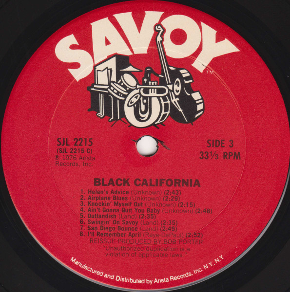 Sonny Criss , Slim Gaillard , Roy Porter Big Band With Eric Dolphy , Helen Humes , Harold Land , Hampton Hawes , Art Pepper - Black California (The Savoy Sessions) | Savoy Records (SJL 2215) - 4 Sonny Criss , Slim Gaillard , Roy Porter Big Band With Eric Dolphy , Helen Humes , Harold Land , Hampton Hawes , Art Pepper - Black California (The Savoy Sessions) | Savoy Records (SJL 2215) - 4