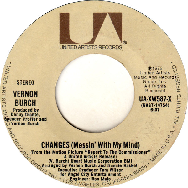 Vernon Burch - Changes (Messin' With My Mind) | United Artists Records (UA-XW587-X) - 2