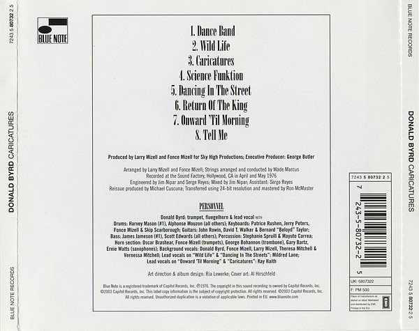 Donald Byrd - Caricatures | Blue Note (7243 5 80732 2 5) - 2