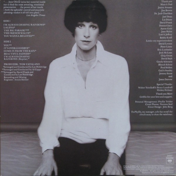 Jane Olivor - Chasing Rainbows | Columbia (PC 34917) - 2 Jane Olivor - Chasing Rainbows | Columbia (PC 34917) - 2