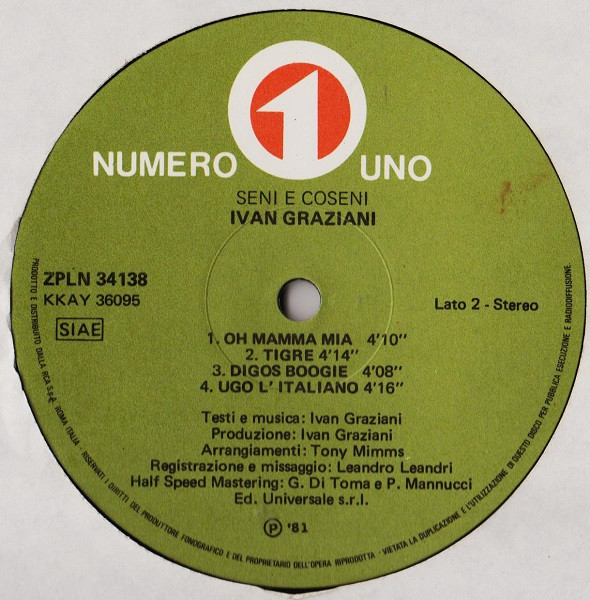 Ivan Graziani - Seni E Coseni | Numero Uno (ZPLN34138) - 4