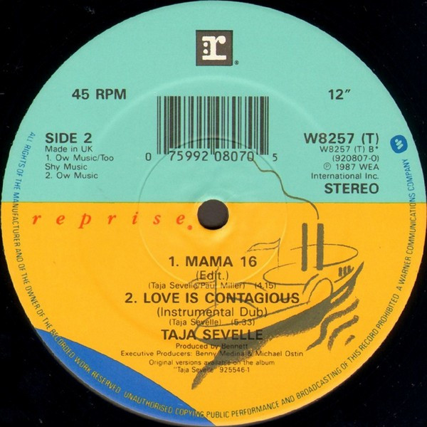 Taja Sevelle - Love Is Contagious | Reprise Records (W 8257 T) - 4