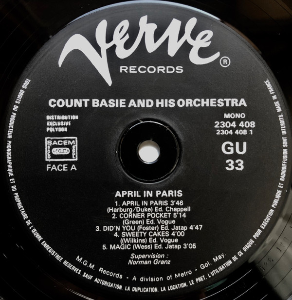 Count Basie Orchestra - April In Paris | Verve Records (2304 408)
