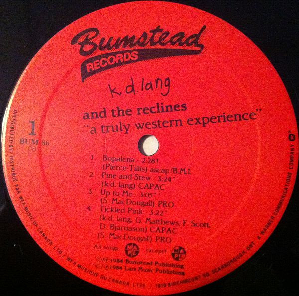k.d. lang and the reclines - A Truly Western Experience | Bumstead Records (BUM 86) - 3 k.d. lang and the reclines - A Truly Western Experience | Bumstead Records (BUM 86) - 3