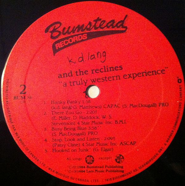 k.d. lang and the reclines - A Truly Western Experience | Bumstead Records (BUM 86) - 4 k.d. lang and the reclines - A Truly Western Experience | Bumstead Records (BUM 86) - 4
