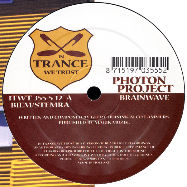 Photon Project - Brainwave / Thoughts | In Trance We Trust (ITWT 355-5 12") - 2 Photon Project - Brainwave / Thoughts | In Trance We Trust (ITWT 355-5 12") - 2