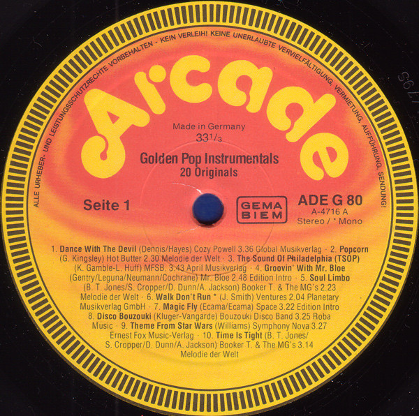 Various - Golden Pop Instrumentals | Arcade (ADE G 80) - 3