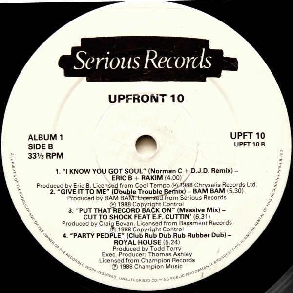 Various - Upfront 10 | Serious Records (UPFT 10) - 4 Various - Upfront 10 | Serious Records (UPFT 10) - 4