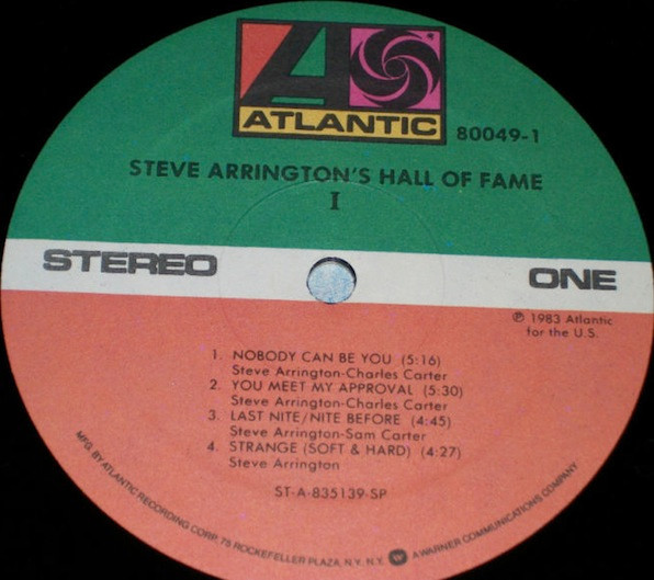 Steve Arrington's Hall Of Fame - I | Atlantic (80049-1) - 2