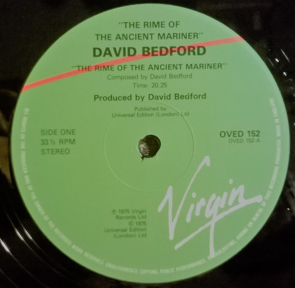 David Bedford - The Rime Of The Ancient Mariner | Virgin (OVED 152) - 3