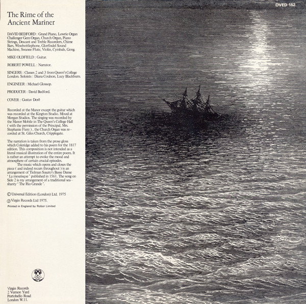 David Bedford - The Rime Of The Ancient Mariner | Virgin (OVED 152) - 2