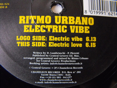 Ritmo Urbano - Electric Vibe | Chameleon Records (CHA 024)